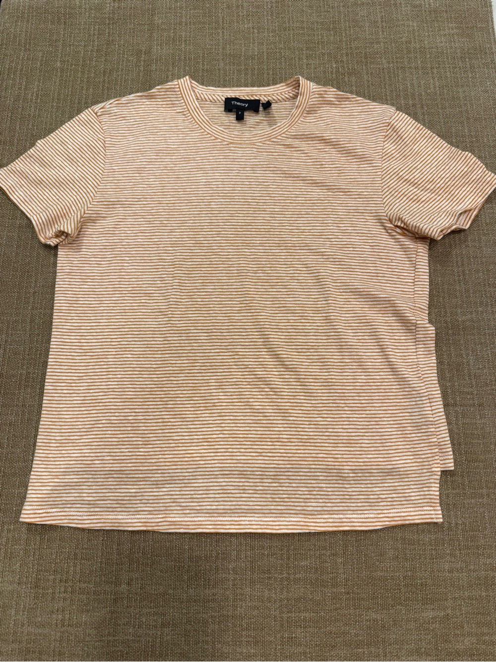 Theory Step Tee in Linen Stripe